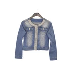 2018 Fashion Distressed Women Denim Jeans Jacket Custom Design Beading Lady Denim Jacket Female