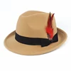 Custom Wholesale Christmas Woolen Fedora Hat Wide Brim Felt Cap Gentleman Europe Formal hat winter warm bucket hats