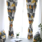 55*85" Triangle Printed Orange Polyester Window Curtain