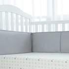 Logo Customization Bed Baby Crib Bumper Grey Color 100% Cotton Breathable Bed Bumper Baby Crib Liner