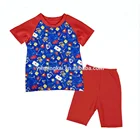 SPORT baby boys high quality cotton outifit Engineering tools printed kids T-shirts red shorts toddler clothing set for summer