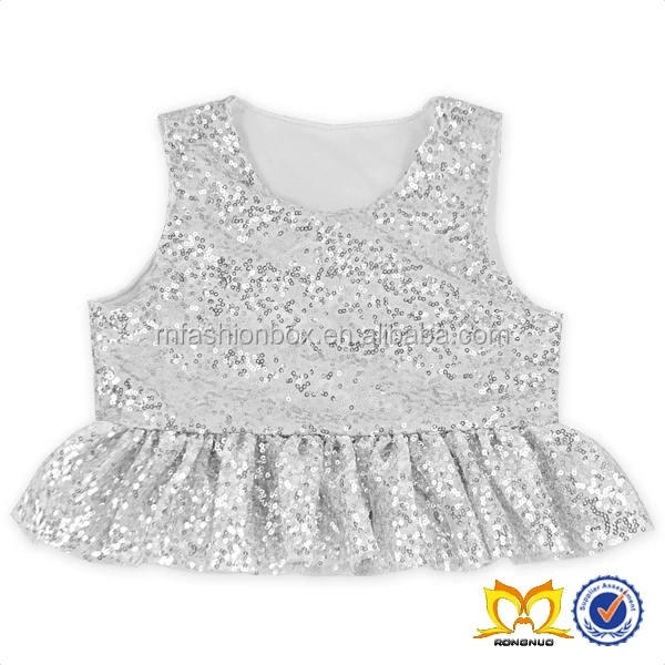 Baby Silver Sleeveless Top Designer Kids Sequin Wear Children Clothing 2016