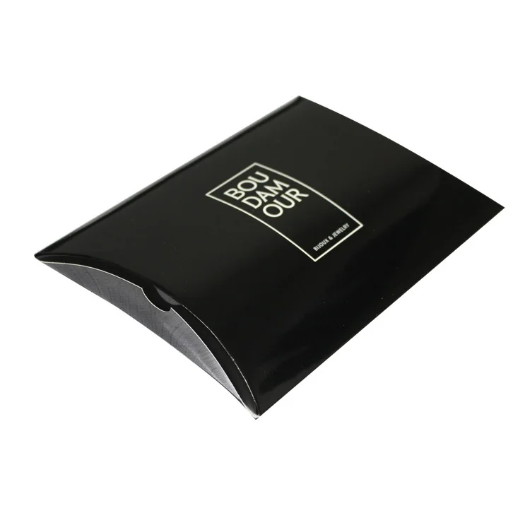 Black Cardboard Custom Printed Logo Pillow Box Buy Pillow Box