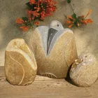 GAB517 Outdoor Garden Decoration Natural River Rock Stone Pet Hand Carved Stone Birds Sculptures