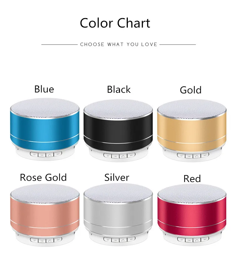 Wireless speaker metal mini portable subwoof sound with Mic TF card FM radio AUX MP3 music play loudspeaker - ANKUX.COM