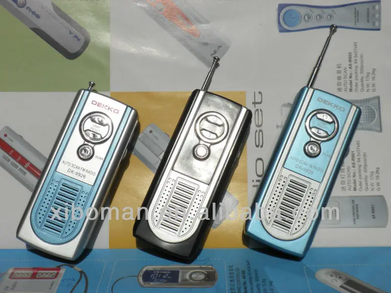 Mini regalo promocional fija la frecuencia FM auto Scan radio - ANKUX.COM