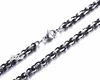 Wholesale 18-36 inch 6mm/8mm Classic Byzantine Chains Fashion18k Silver/Black Filled Two Tone Stainless Steel Necklace for Men