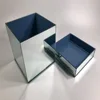 silver glass mirror mosaic box vase with lid