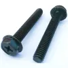 Black Cross Recessed Indented Hex Flange Serrated Washer Head Bolt