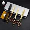 HUNTERrapoo 6 inch Stainless Steel barber scissors kit hair cutting thinning shear for hairdressing salons