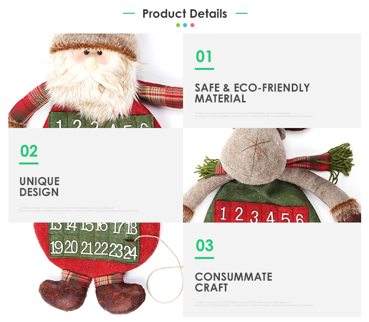26 factory price santa reindeer plush craft handmade gifts