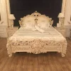 antique luxury white carved french bedroom set