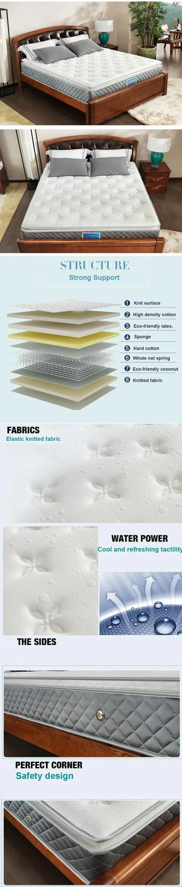 Latex layer filling memory foam mattress gel free palm fiber foldable mattress malaysia korea magnetic mattress - Jozy Mattress | Jozy.net