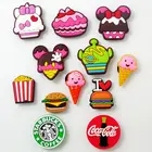Custom 2d Plastic Cartoon Cake Ice Cream Shoelace Charms For Clog XH-57