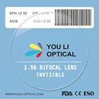 High Quality Stock Finished 1.56 Optical Invisible Bifocal Lens