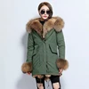 Wholesale Raccoon Fur Hooded Parka Faux Fur Lined Parker Jacket for Women High Quality Winter Fashion Warm Coat