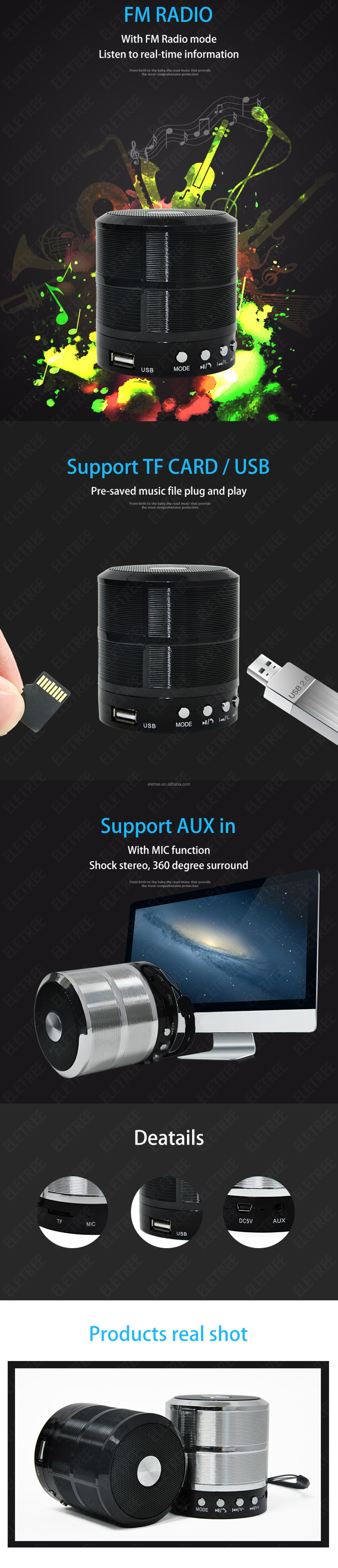 New 10 watt bicycle portable ultra mini battery alarm pc retro waterproof wireless bluetooths speaker - ANKUX.COM
