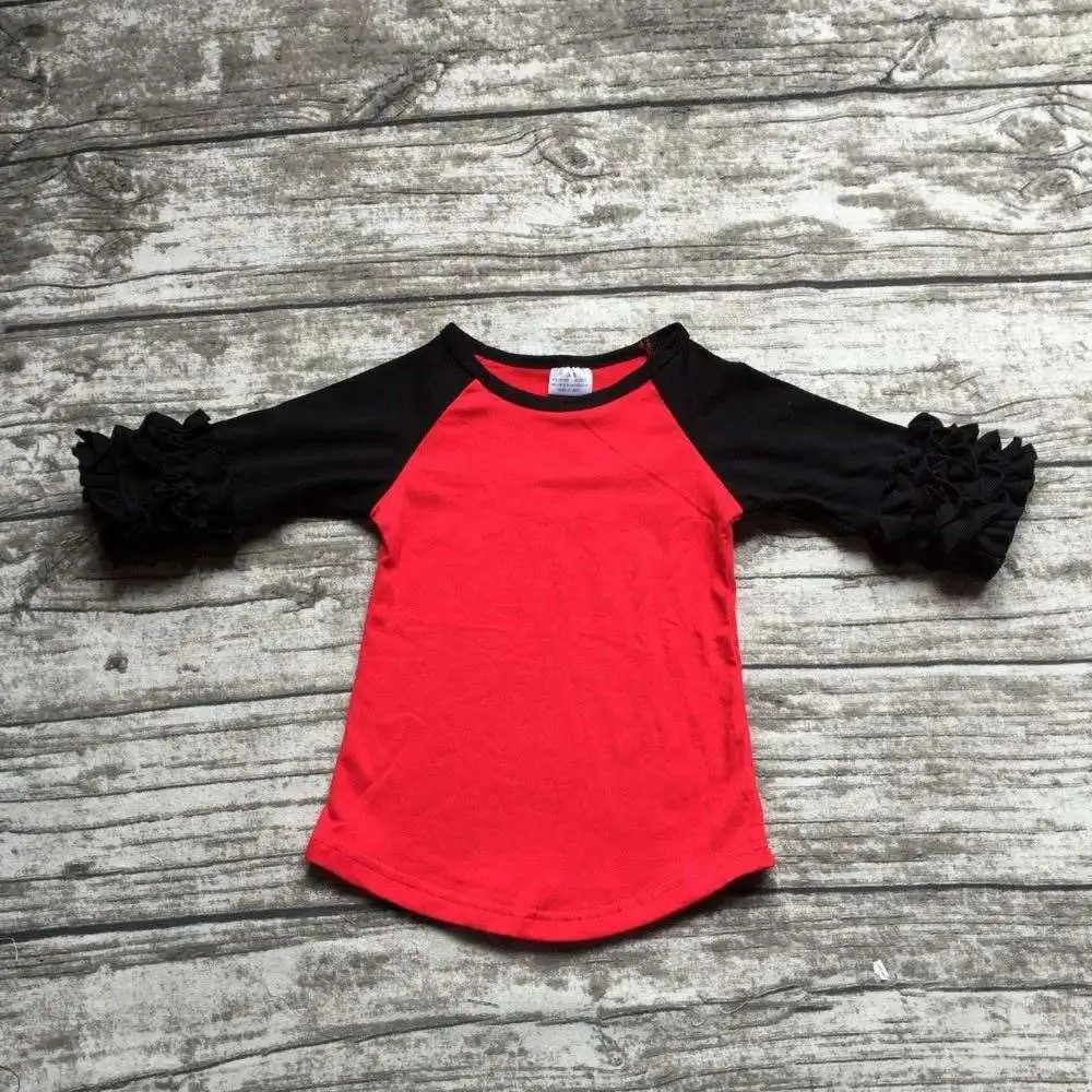 free shipping girls clothes o-neck baby girls kids icing ruffle raglan tops shirts girls casual tops fall Autumn top T-shirt