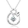 Wholesale Women Dazzling Dangle Silver 925 jewellery Charms Pendant Fashion Swarovski Elements stones necklace