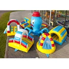 Commercial combo kids playground obstacle inflatable octopus bounce castle for sale