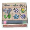 flower design diy natural wooden rubber stamp with two colors ink pen