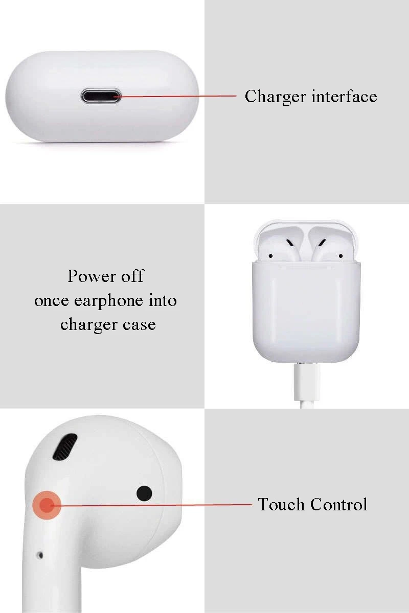 I12 Black Earphone Box Bluetooth Earphone Battery Blootooth Headphones Binaural Microphone - ANKUX.COM