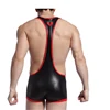 High Quality Men's Imitation Leather Male Thong Briefs Underwear Men Sexy