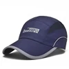 printing logo baseball caps and hats men 100% polyester piping running hat custom outdoor sports caps