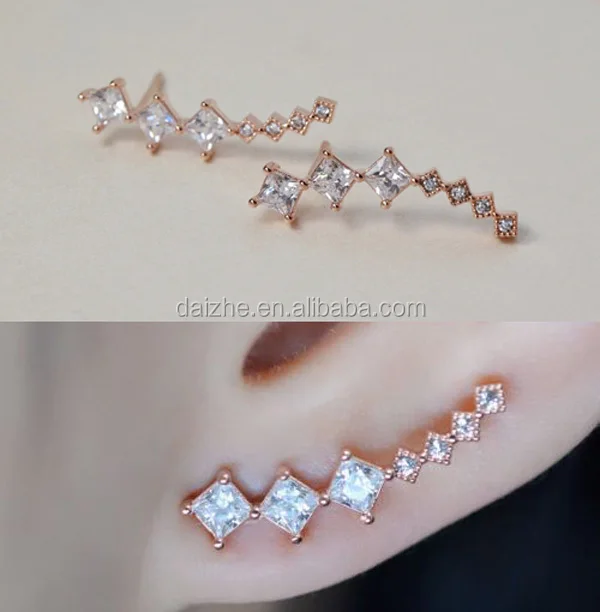 2017 fashion various color women girl jewelry micro pave 12mm mini silver cz huggie hoop earring