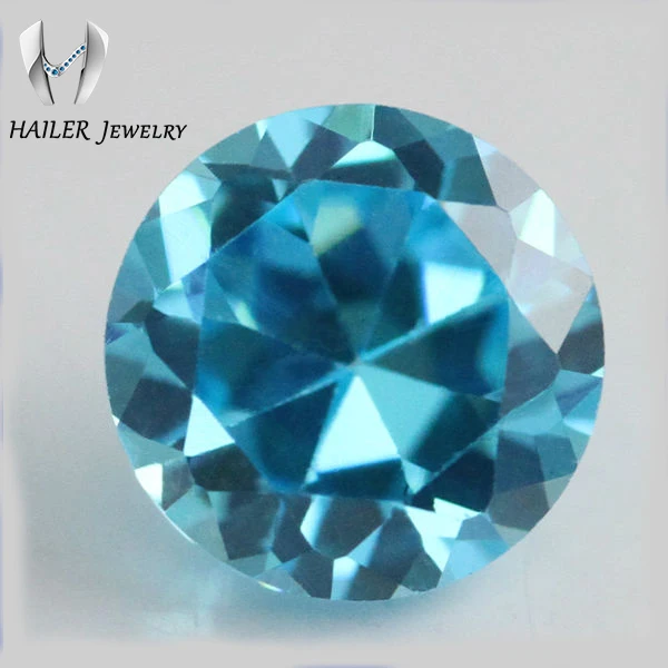 8mm aqua cubic zirconia cz lucky stone for sale