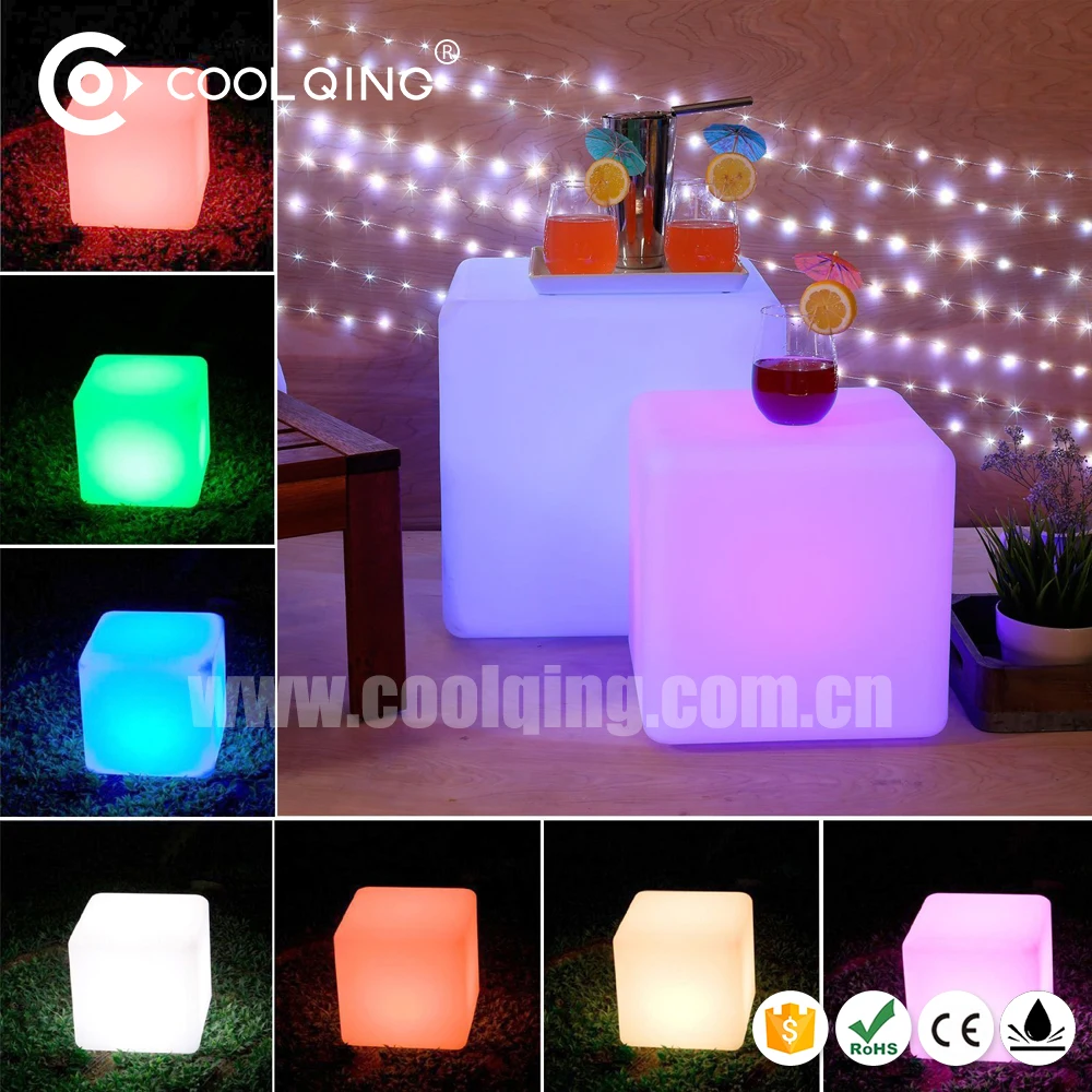 Tragbare garten dekoration led-beleuchtung leuchtende led würfel pe
