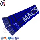 Chengxing wholesale winter soccer knitted fashion scarf cheap acrylic fabric custom football men's scarf