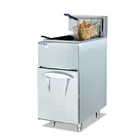 1Tank 2 Basket Two Heating Tube Thermostat Valve Temperature-Control Vertical LPG NG Commercial Chip Gas Deep Fryer