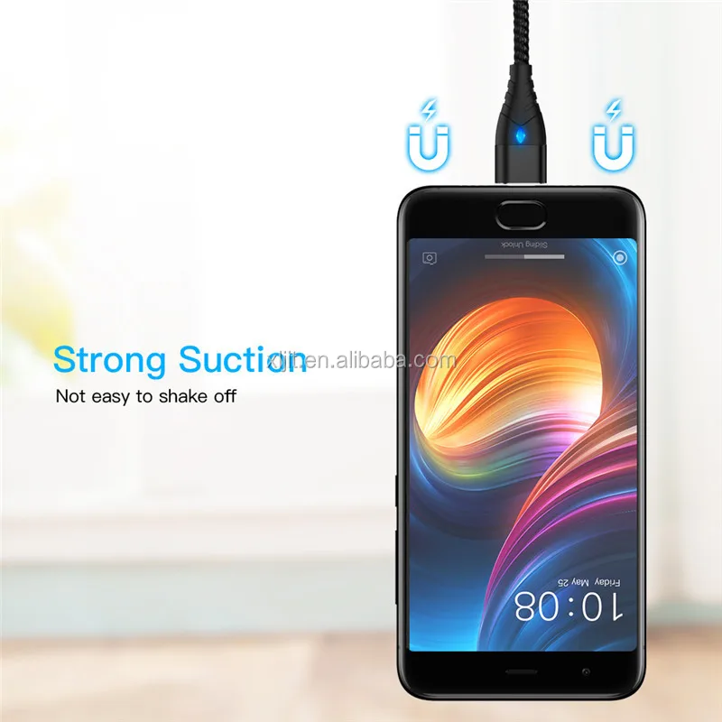 LED QC 3.0 5V 3A Magnetic Micro USB Type C Cable For iPhone 1M Fast Data Sync Charging Phone Magnet Cable Charger - ANKUX.COM