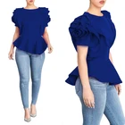 Cowl neck tunic chinese suit chiffon silk top blouse shirt
