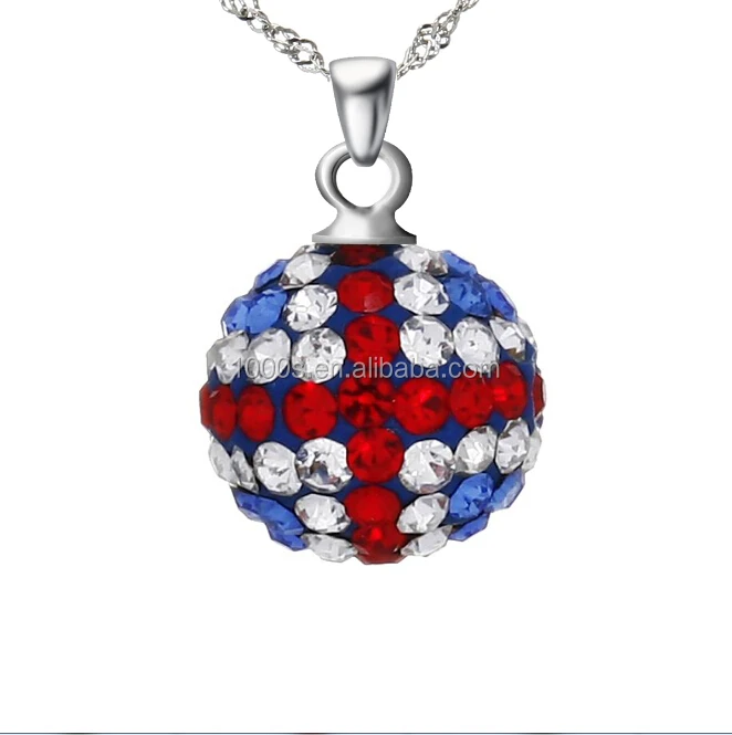 shining crystal ball gift charm, national flag charm