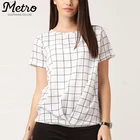 Polyester Blouses Blouse Women Blouse Women Black Checked 100% Polyester Tops Ladies Blouses