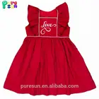embroidery woven cotton sleeveless baby dress valentines day girl dress