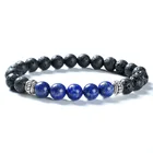 F87 Natural Stone Feng Shui Colored Handmade Festival European Wholesale Unisex Healing Lapis Lazuli Bead Spiritual Bracelet