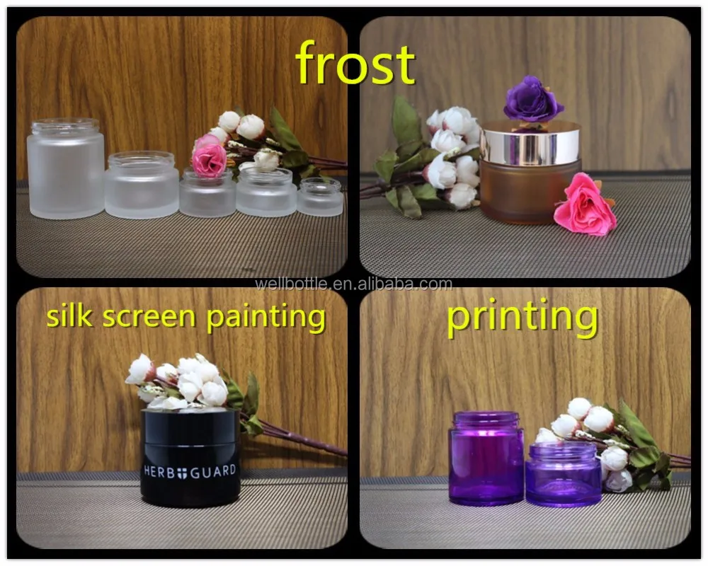 Wholesale clear luxury cosmetics jar glass 20ml for face cream with silver lid