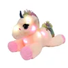 2019 professional customized new luminous inflatable unicorn doll pillow lucky star lie posture rainbow flying horse plush toy