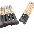 10 piece Sable Hair Cosmetic Makeup Brush Set With Black PU Bag Best Professional Makeup Bush Sets