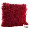 100% Real Tibet Sheep Mongolian Lamb Fur Red Grey Pink Yellow Hair Cushion Pillow
