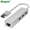 USB Gigabit Ethernet Adapter 10/100/1000Mbps USB Hub 3.0 Lan Wired Network Card Rj45 Port USB Splitter Win/Mac for Computer