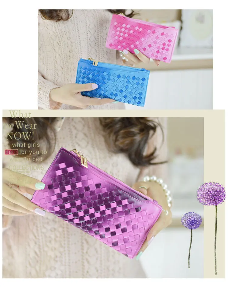 gradient woven wallets for women