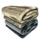 Luxury fuzzy double layers thermal soft mink rabbit faux fur throw blanket