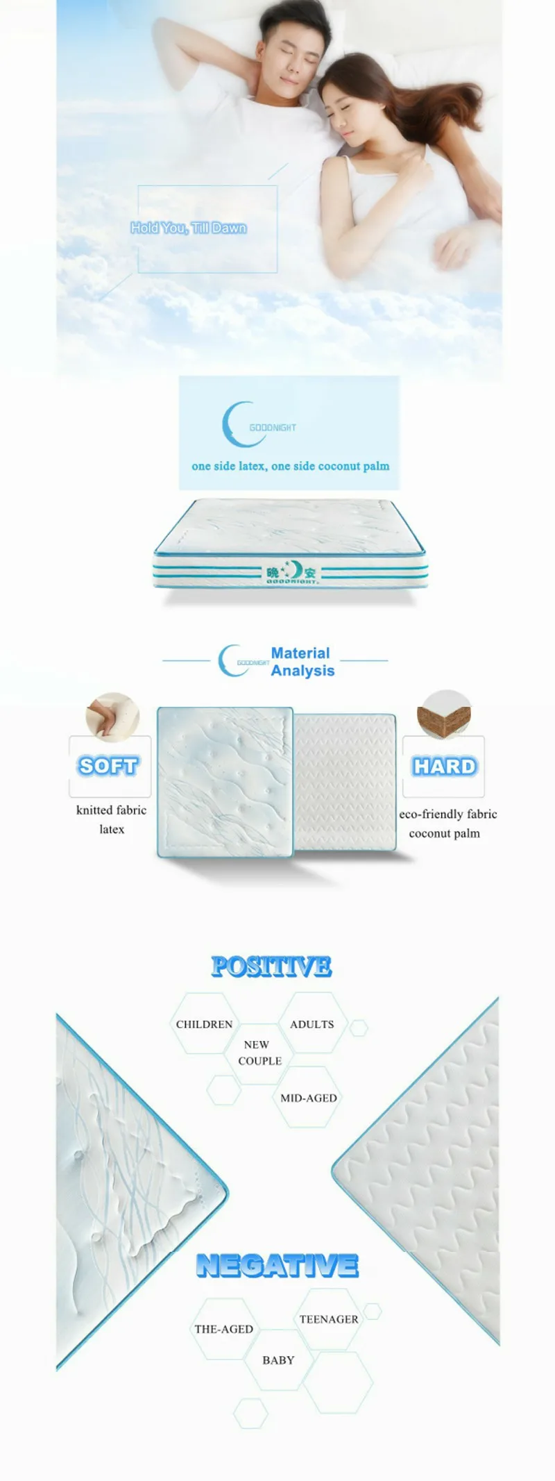 Foam rubber mattress pillow top in pakistan dongguan baby crib double bed design furniture dormitory palm fiber mattress - Jozy Mattress | Jozy.net