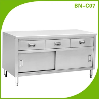 Stainless Steel Enclosed Kitchen Cabinet Base Work Tables For