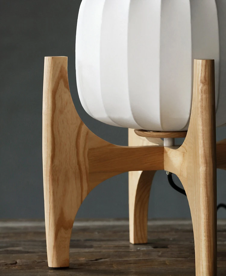 industrial style creative villa room decoration bedroom bedside white cloth wooden table lamp