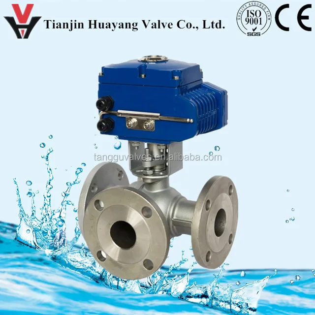 motor driven/operated 3-way ball valve for water pipe